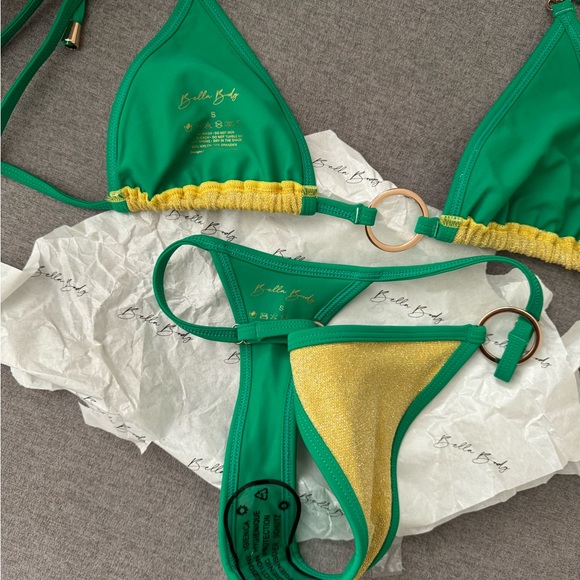 Bella Body X Brasilia Green Yellow Bikini Size Small BNWT 💚💛 - Picture 3 of 4